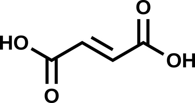 Fumaric acid structural formula, vector illustration
