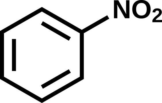 Nitrobenzene structural formula, vector illustration