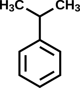 Cumene C9H12 structural formula, vector illustration