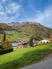 Fototapeta premium Scenic view of Soelden, Austria in autumn
