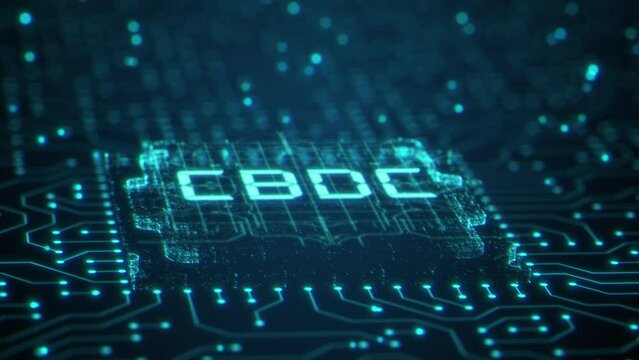 CBDC Central Bank Digital Currency concept. 3D render abstract background