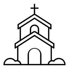 Church Wedding Outline Icon