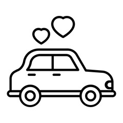 Wedding Car Outline Icon