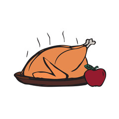 Illustration of baked turkey for thanksgiving day
