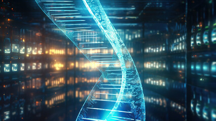 Scientific research figure of dna sequencing photorealism.  Wallpaper. - obrazy, fototapety, plakaty