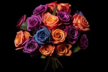 vibrant bouquet of roses. Generative AI