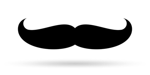 Mustache icon or logo. Vintage moustache symbol. Vector illustration.