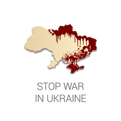 Stop war with Ukraine. Design concept. Vector illustration