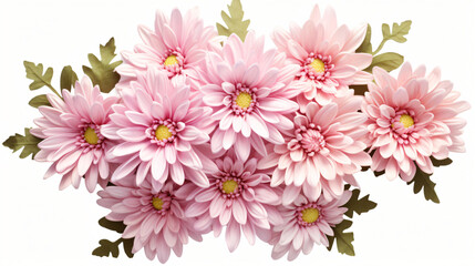 Delicate pink chrysanthemum flowers