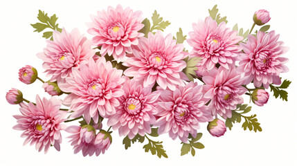 Delicate pink chrysanthemum flowers