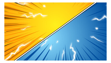 comic versus With Power Fx/ Illustration of a powerful comics like page layout background