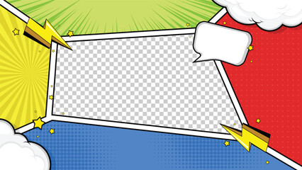 Naklejka premium Blank colorful comic abstract background template