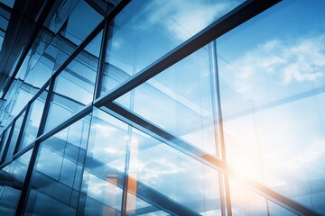 Fototapeta premium Architecture and construction glass material of building background.