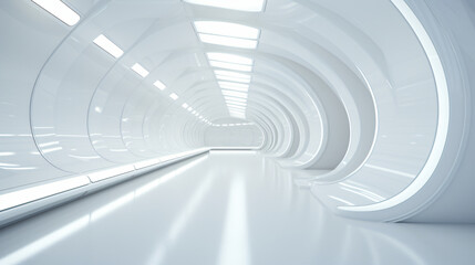 Futuristic tunnel white plastic