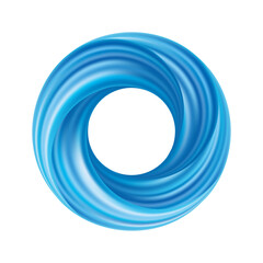Blue round abstract swirl, with space for text in the center of the funnel.
