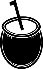 coconut cup drink icon vector symbol design illustration