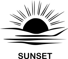 sunset icon vector symbol design illustration