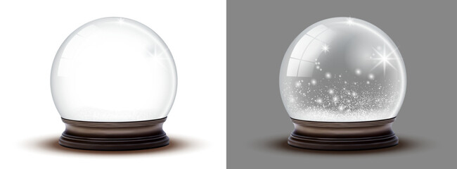 Realistic transarent snow ball