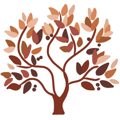 Autumn tree illustration , trees in autumn elements
