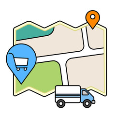 A shipping location map. simple vector illustration.