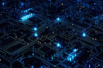 High tech electronic glowing circuit board texture
