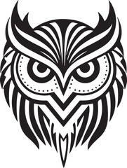 Vector ornamental ancient owl illustration. Abstract historical mythology bird head logo. Good for print or tattoo