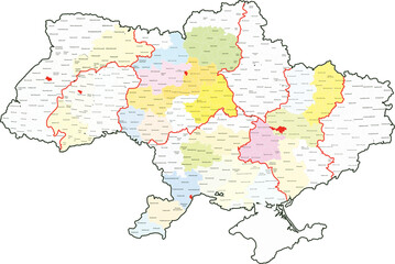 Map of Ukraine with regions
