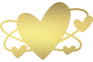 goldenes Herz mit transparentem Hintergrund 