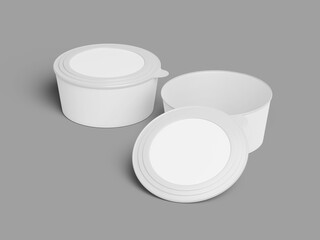 Blank Food Bowl Packaging 3D Render Mockup