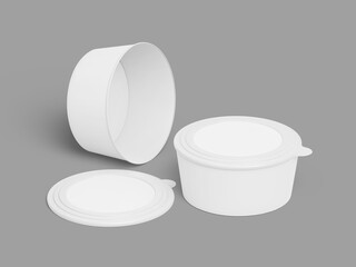 Blank Food Paper Bowl Mockup 3D Render