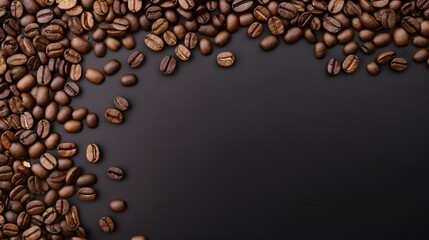 Roasted Coffee Beans with Copy Space on Neutral Background