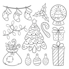 Coloring book for kids. merry christmas theme. cheerful characters.
