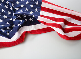 USA memorial day, veteran's day, or 4th of july, flag on a table
