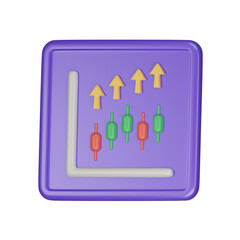 Growth Stock Market 3d icon