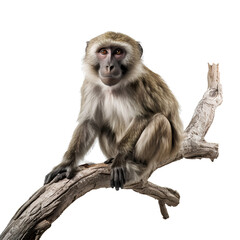 Monkey on the tree on transparent background PNG