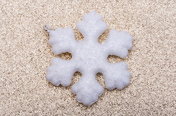 snowflake on festive shiny background