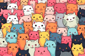 Naklejka premium Lively and cute funny kitty cats frame for diverse design purposes. Generative AI