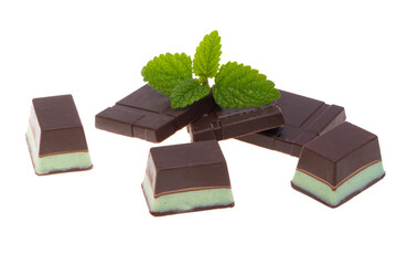 chocolate dark peppermint isolated