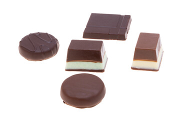 chocolate dark peppermint isolated