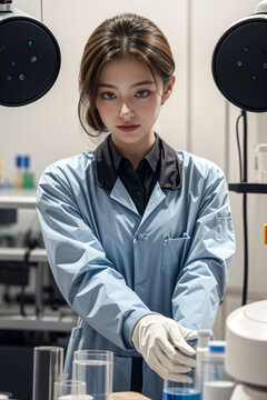 cientifica trabajando en laboratorio