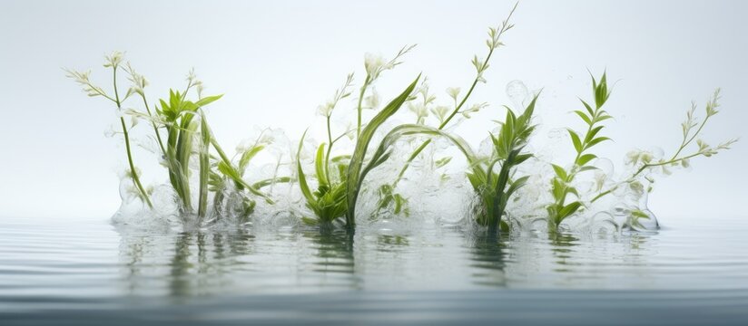 Water containing coontail weed With copyspace for text