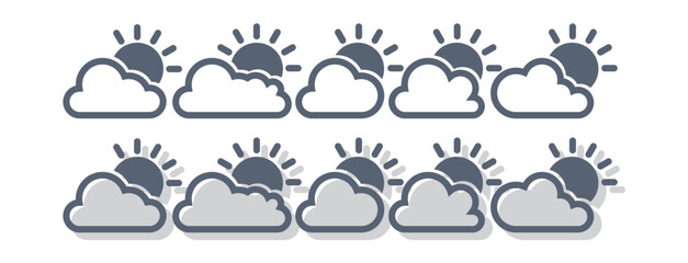 sun with clouds logo icon vector illustration