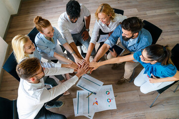 Group of multinational business people develop themselves in business training, meeting in office
