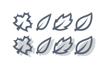 various kinds of leaves logo icon vector illustration