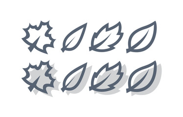 various kinds of leaves logo icon vector illustration