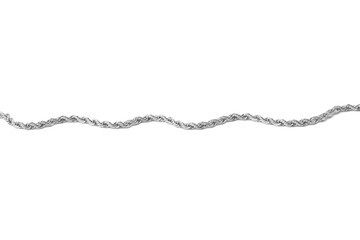 One metal chain isolated on white. Luxury jewelry
