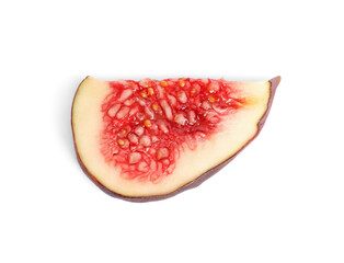Piece of fresh fig isolated on white, top view
