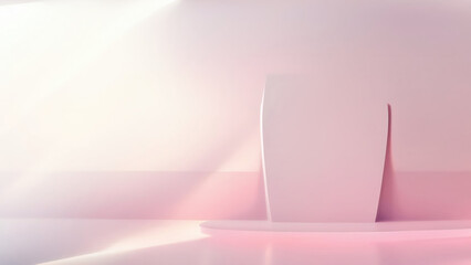 Pink podium abstract background, empty backdrop pedestal product display for product placement. AI generated.