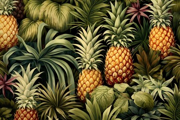 Dark green pineapple pattern 