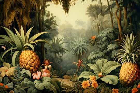 Exotic pineapple illustration 
